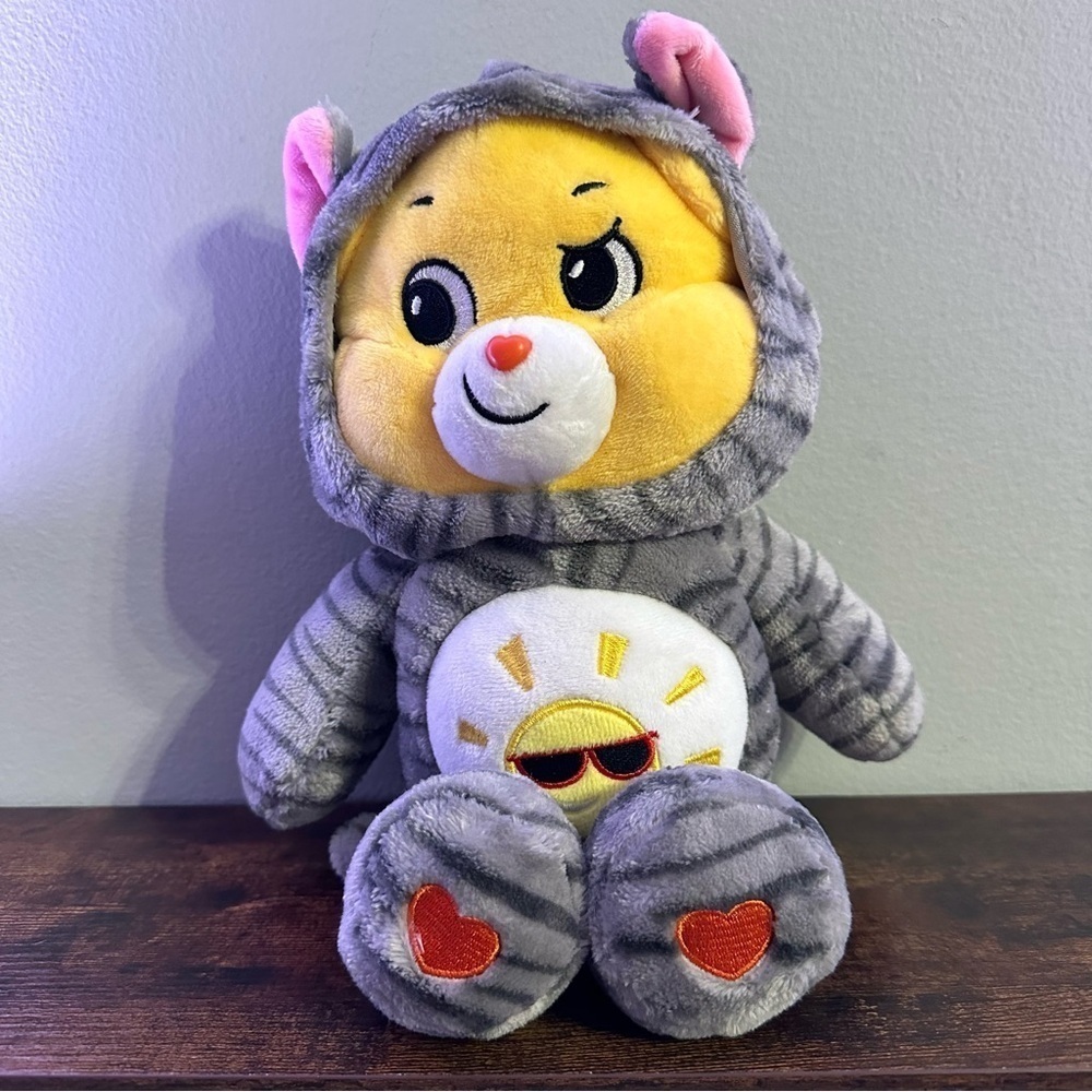 Care‎ Bears 12” Funshine Kitty Cat Hoodie Yellow Plush